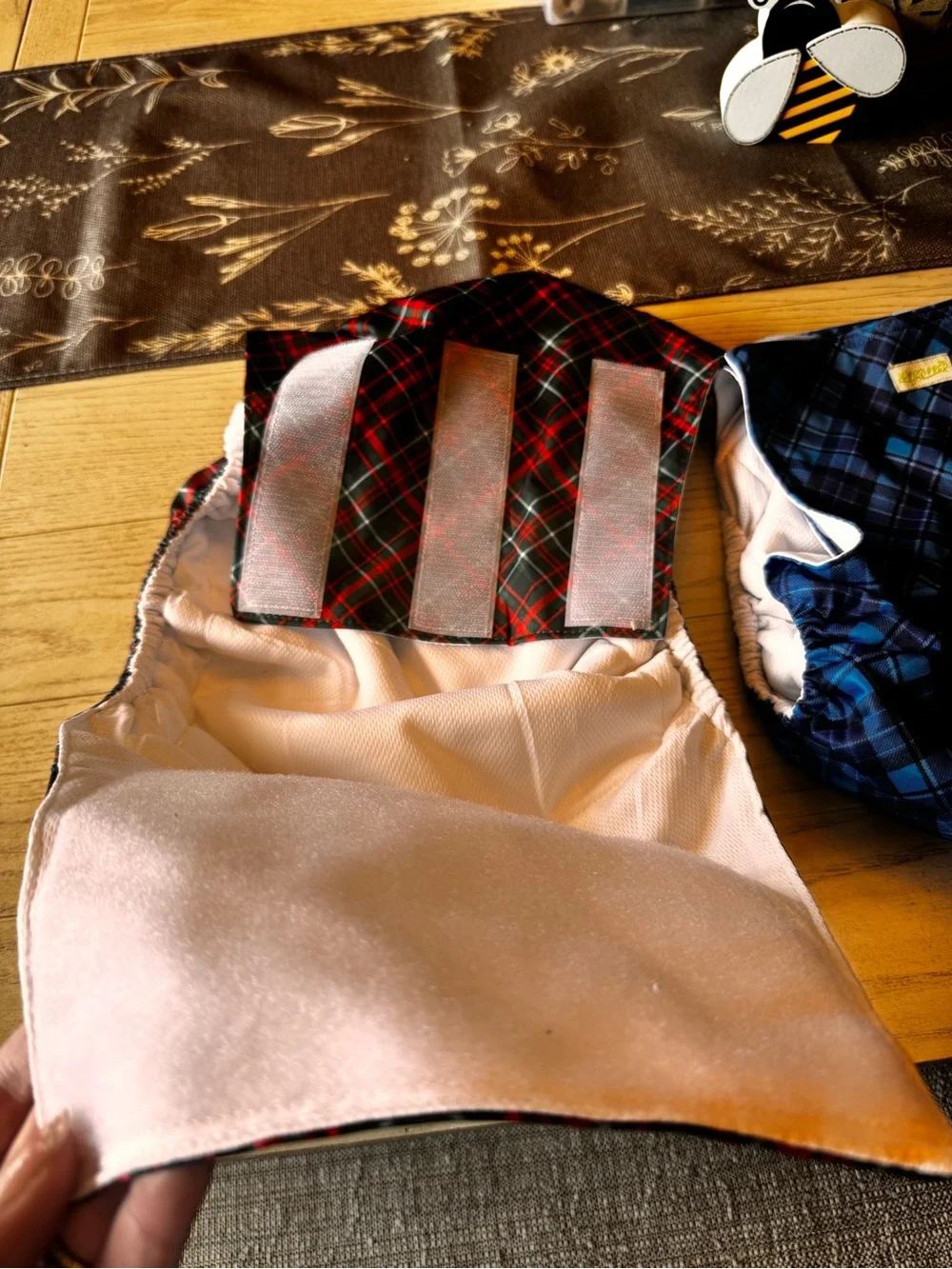 Trio of plaid waterproof dog diaper covers! New!